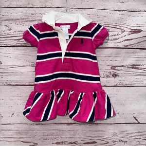 Ralph Lauren Striped Collared Short Sleeve Dress Size 3 Month